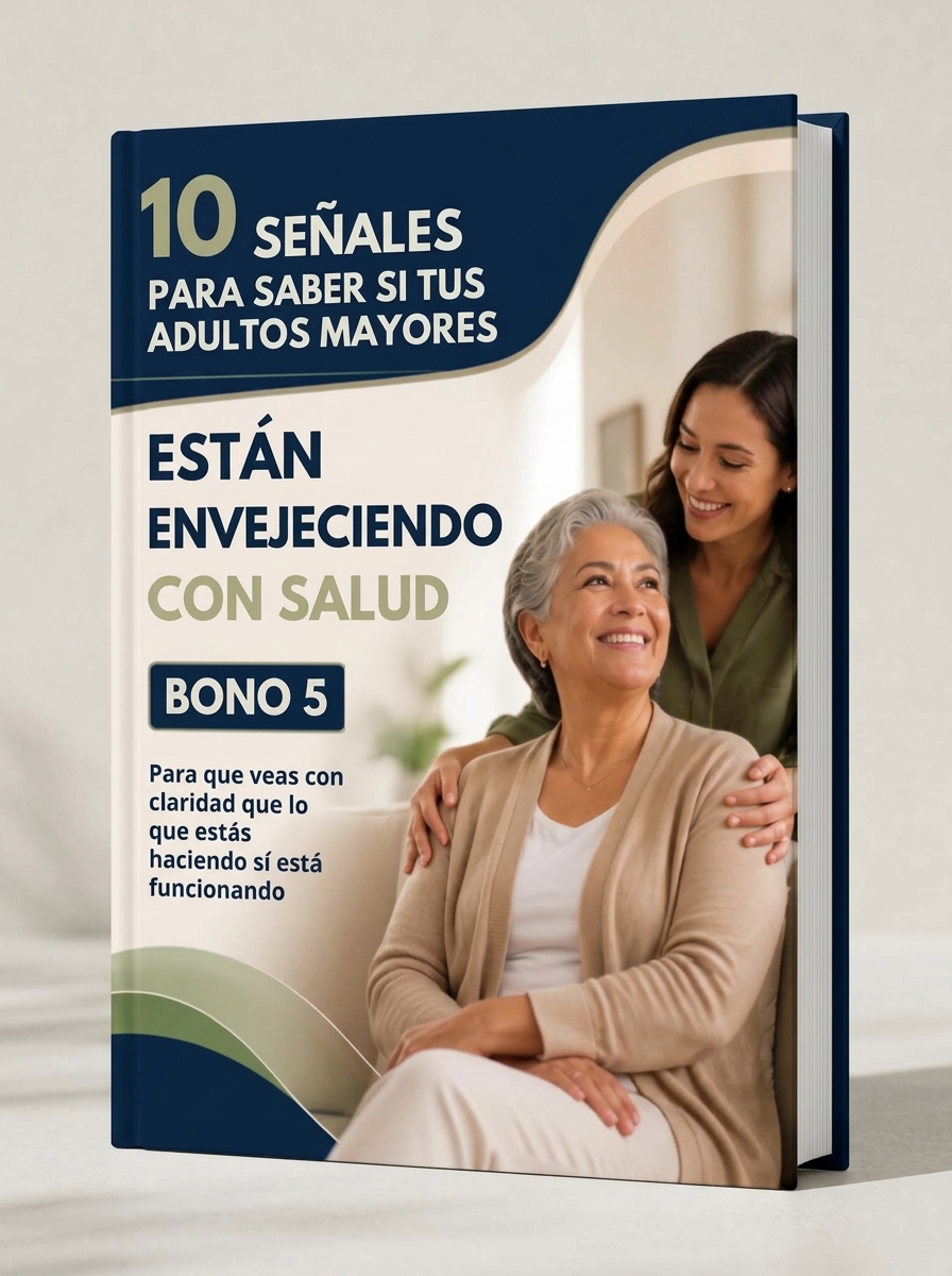Portada de la guía 10 señales para saber si tus adultos mayores están envejeciendo con salud