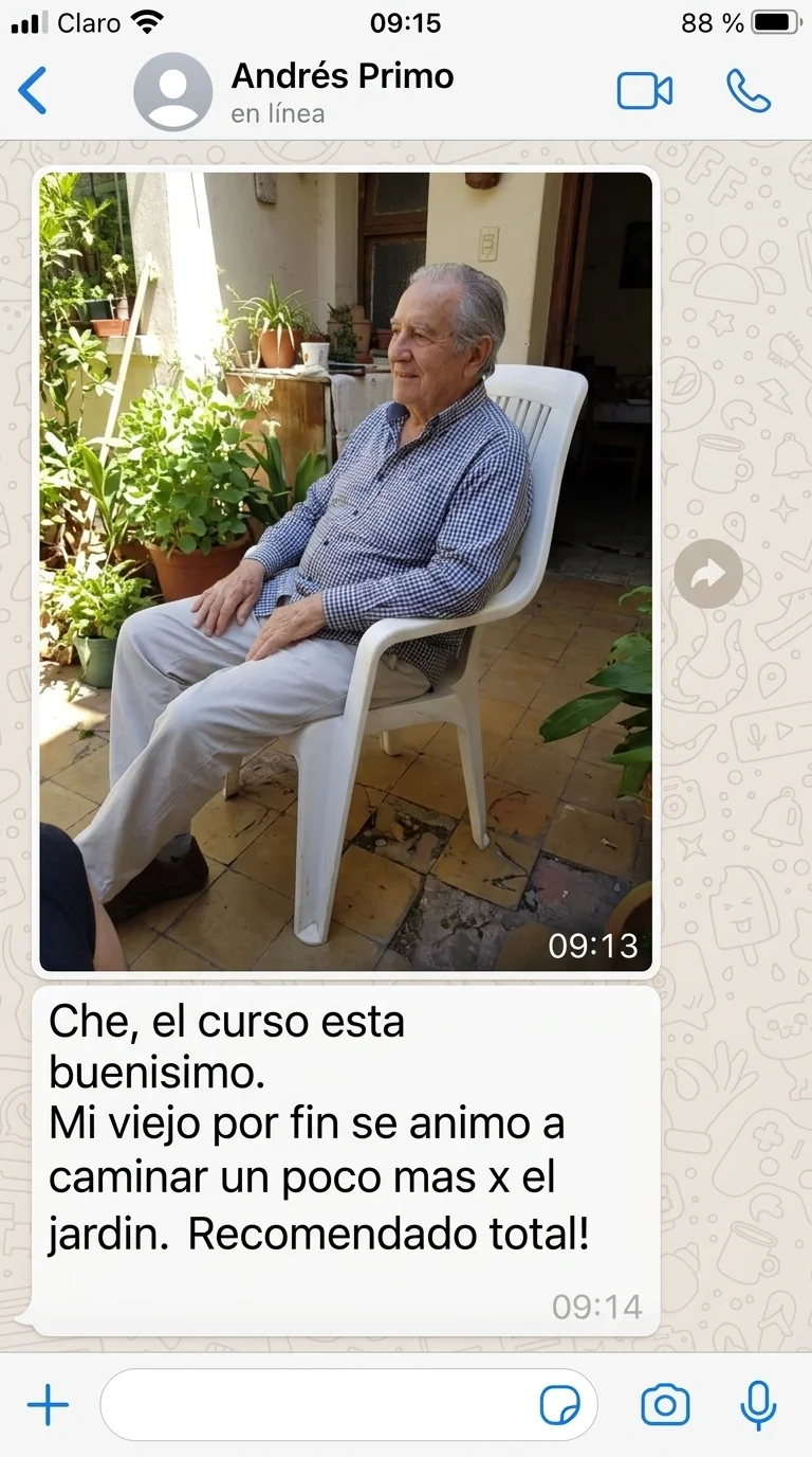Testimonio sobre caminar y mantenerse activo