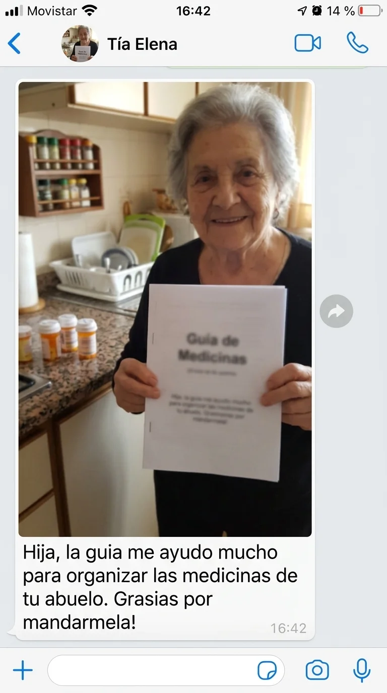 Testimonio sobre una guía para organizar el cuidado